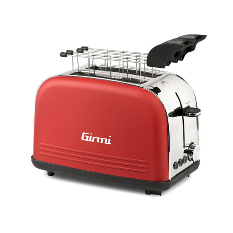 GIRMI TP5702 INOX/ROSSO  TOSTAPANE 2FETTE 750-850W 8LIV