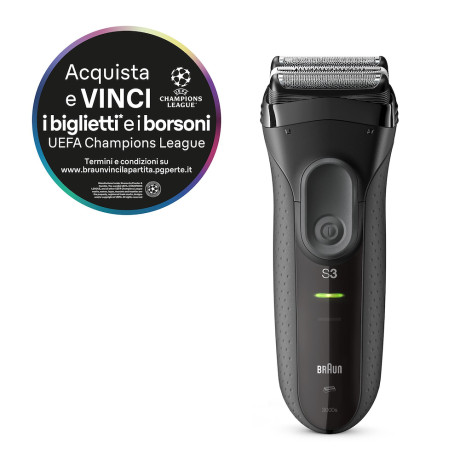 BRAUN 300BT  RASOIO RIC NERO TESTINA REFINITORE + 5PE