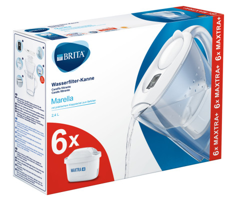 BRITA MARELLAWHITE+6FILT  CARAFFA FILTRANTE MARELLA + 6F
