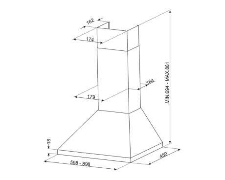 SMEG KDE600EX  CAPPA 60CM INOX