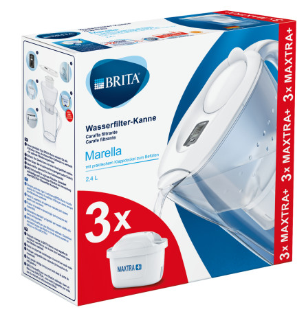 BRITA MARELLA WHITE  CARAFFA MARELLA WHITE INCL.3 FILTRI