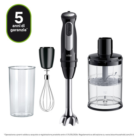 BRAUN MQ55254MBK  MIXER C /BICCHIERE 1000W 0,5L FRUSTA