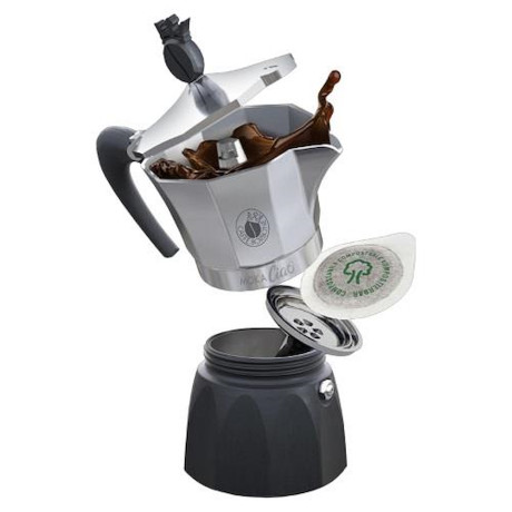 BORBONE MOKACIAOLIMITED  MOKA A CIALDE 3TZ ALLUMINIO/NER