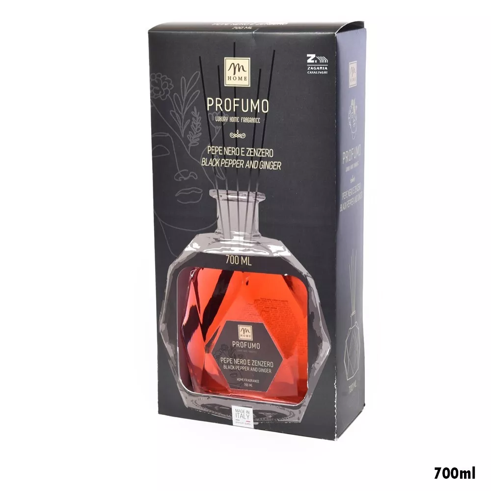 MERCURY 84029 DIFFUSORE BOTT.ESAGONALE 700ML PEPE NERO