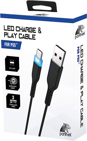 HW PS5 CHARGE&PLAY LED CABLE 3MT (SOFT CABLE) PANTHEK