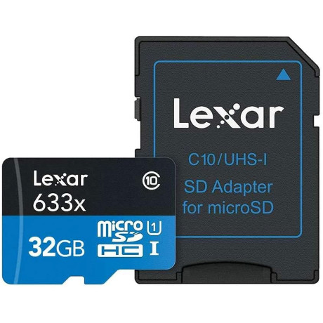 LEXAR 933050  CARD MICRO SDHC 32GB 633X W/ADAT. GLOBAL
