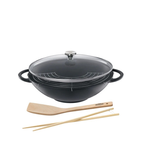 SCHONHUBER 5112257  WOK-SETPROVENCE C/VETRO NERO