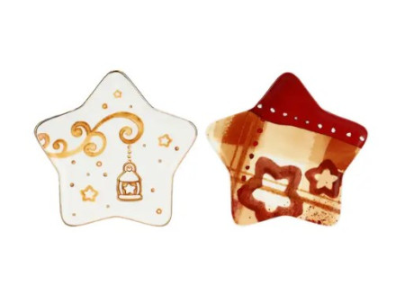 THUN T10823384P00  SET 2 PIATTI DESSERT NATALE STELLA