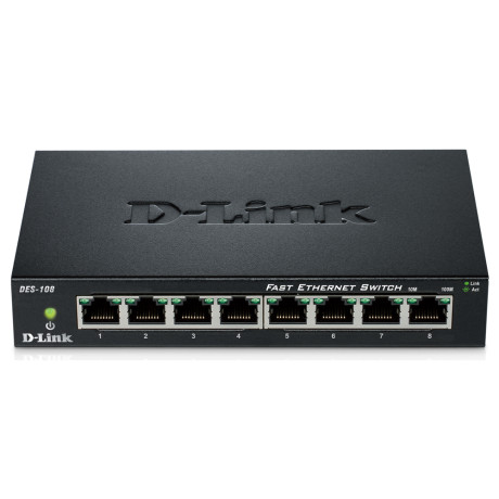 D-LINK DES-108  SWITCH RETE8 PORTE 10/100MBPS QOSMETAL