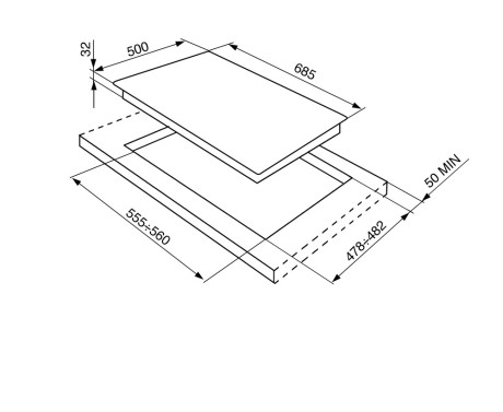 SMEG SRV876POGH  PIANO COT 70CM 4F+1TC PANNA
