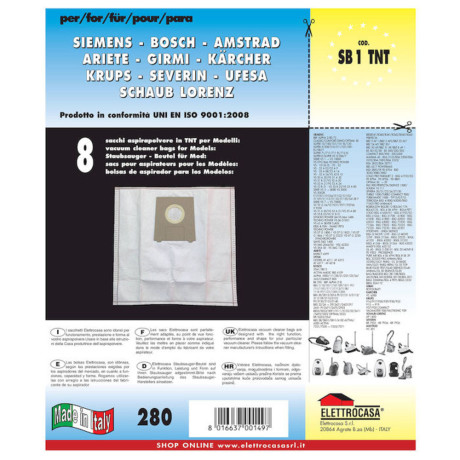 ELETTROCASA SB1TNT  SACCHI CONF.8