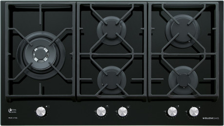 GLEM GAS GV95TXBK  PIANO COT 90CM 4F+1TC VETRO NERO GH I