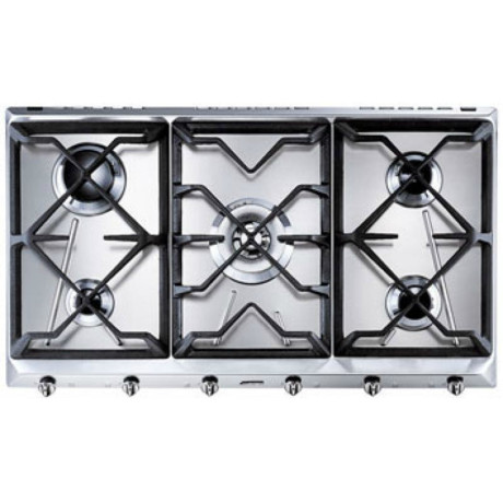 SMEG SRV596GH5  PIANO COT 90CM 4F+1TC INOX GHISA