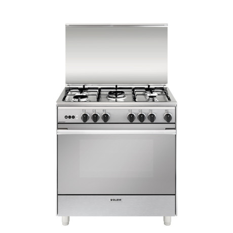 GLEM GAS U855VI  CUCINA 80X50 4F+1TC MAXIFORNO GAS AINOX