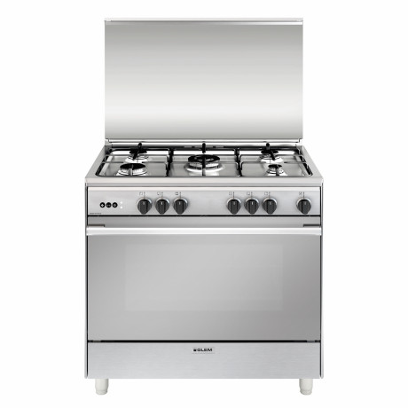 GLEM GAS UN965VI  CUCINA 90X60 4F+1TC MAXIFORNO GAS INOX