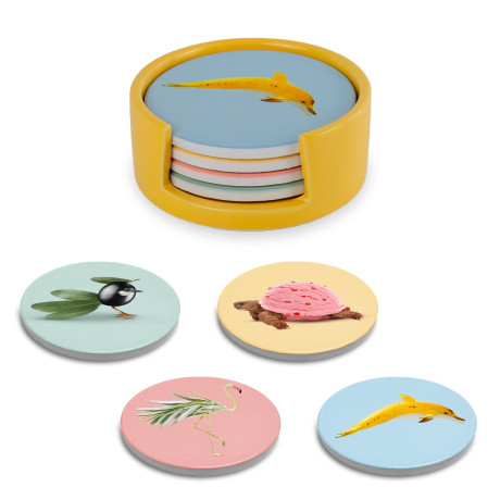 WD SET 4 SOTTOBICCHIERI DEC.MISTI WD815B