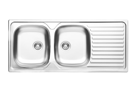 GLEM GAS L2G16XS2  LAVELLO 116X50 2VASCHE INOX SX