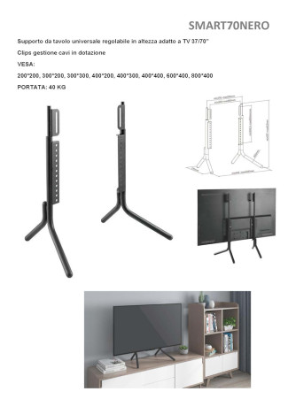 CIATTI SMART70NERO  SUPPORTO TV DA TAVOLO UNIVERSALE RE