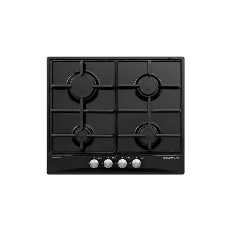 GLEM-GAS GT64BK  PIANO COTTURA NERO 4F COM.FRONTALI