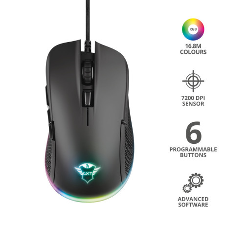 TRUST 24309  TRUST GXT922 YBAR GAMING MOUSE BLAC K