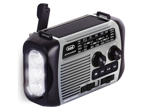 TREVI 0RA7F3010  RADIO PORTATILE DINAMO E SOLARE GRIGIO