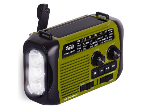 TREVI 0RA7F3010  RADIO PORTATILE DINAMO E SOLARE VERDE