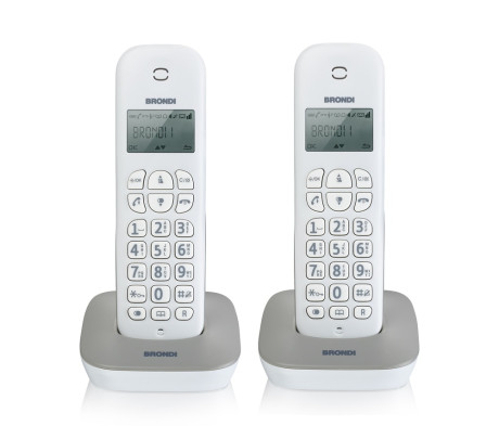BRONDI GALATWINBIANCOGRIGIO CORDLESS DECT GAP TWIN BIAN