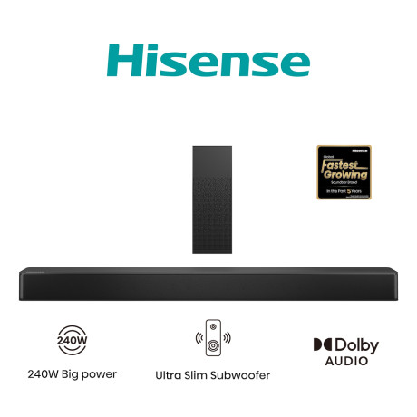 HISENSE HS2100  SOUNDBAR 2.1 240W BT 5.3 HDMI ARC DOLBY
