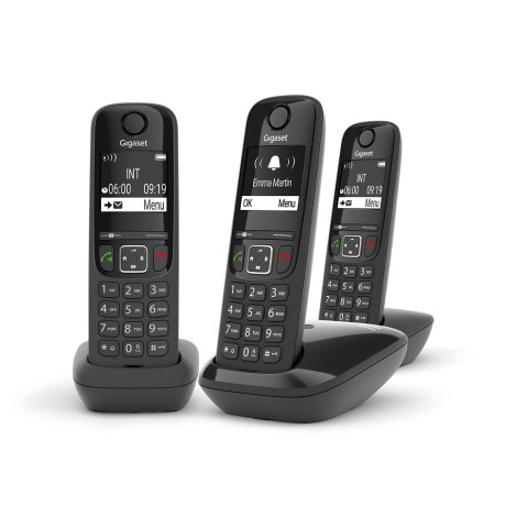 GIGASET AS690DTRIOBLACK  TELEFONO CORDLESS GAP AS 690 TR