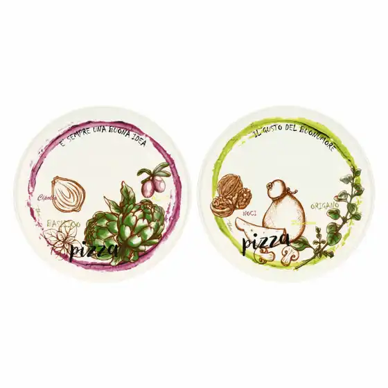 THUN T11469089P00  SET 2PZ PIATTI PIZZA VERDE VIOLA