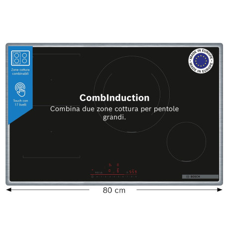 BOSCH PVS845HB1E  PIANO INDUZ 80CM 4Z COMBI ZONE DIRECT