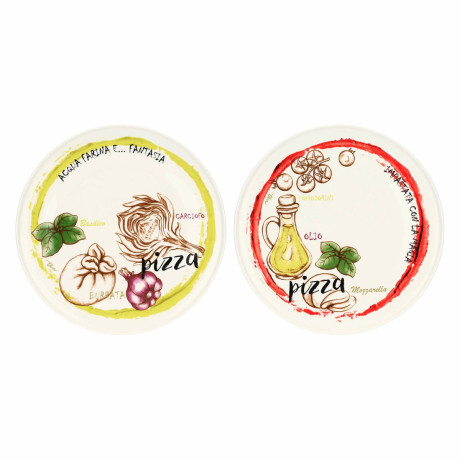 THUN T11468089P00  SET 2PZ PIATTI PIZZA ROSSO GIALLO
