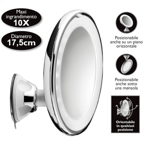 MACOM 224  SPECCHIO INGRAND.10X VENTOSA C/LED SOLAR