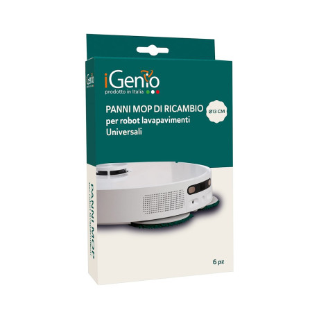 I-GENIO 939  6 PANNI MOP PER ROBOT LAVAPAVIMENTI 12CM