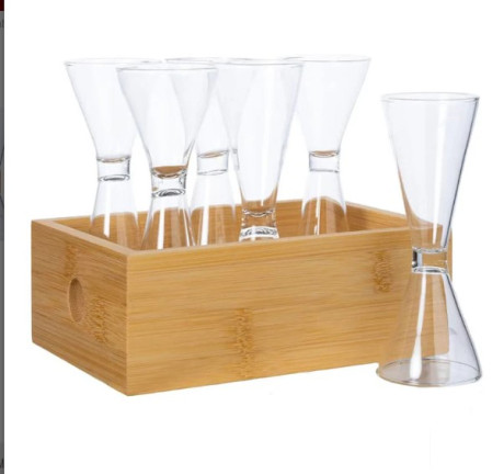 SCHONHUBER 4304428  SET GRAPPA C/VASSOIO BAMBU'/VTR
