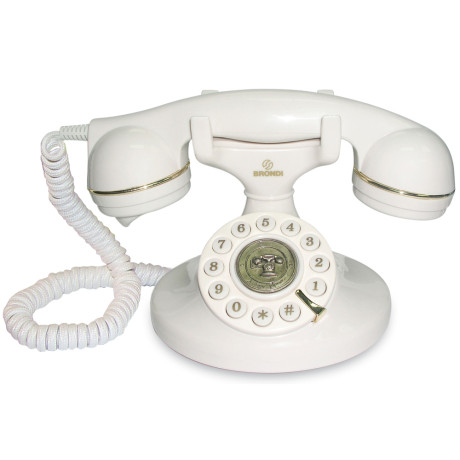 BRONDI VINTAGE 10 BIANCO  TELEFONO TAVOLO RETRO BIANCO